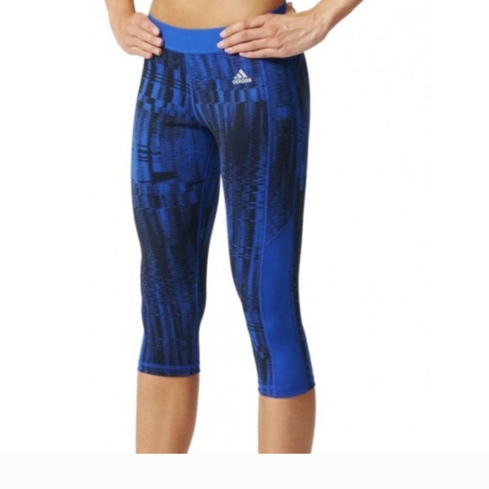Adidas Climalite blue black Compression leggings